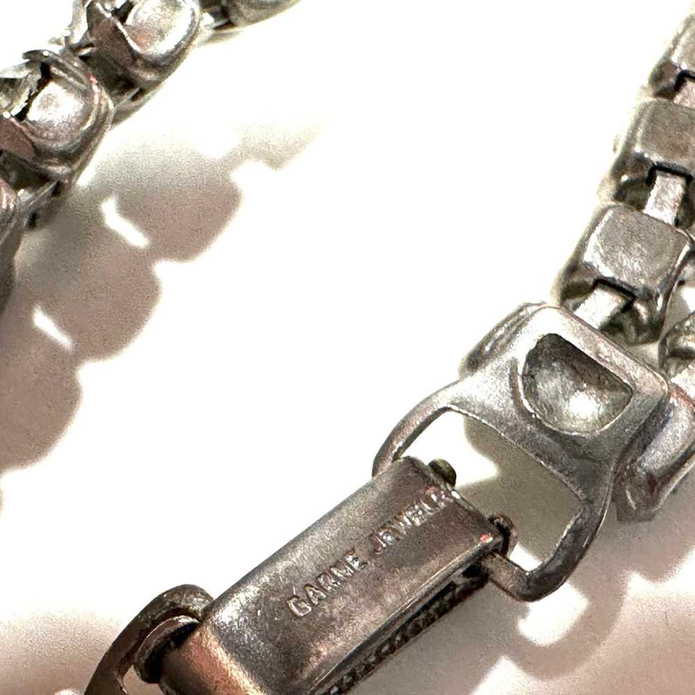 Vintage Rhinestone Necklace 2 Bracelets Clip On E… - image 10