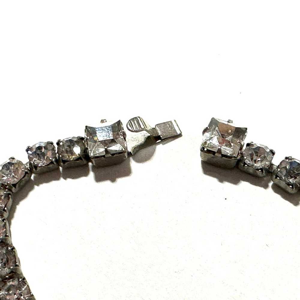 Vintage Rhinestone Necklace 2 Bracelets Clip On E… - image 12