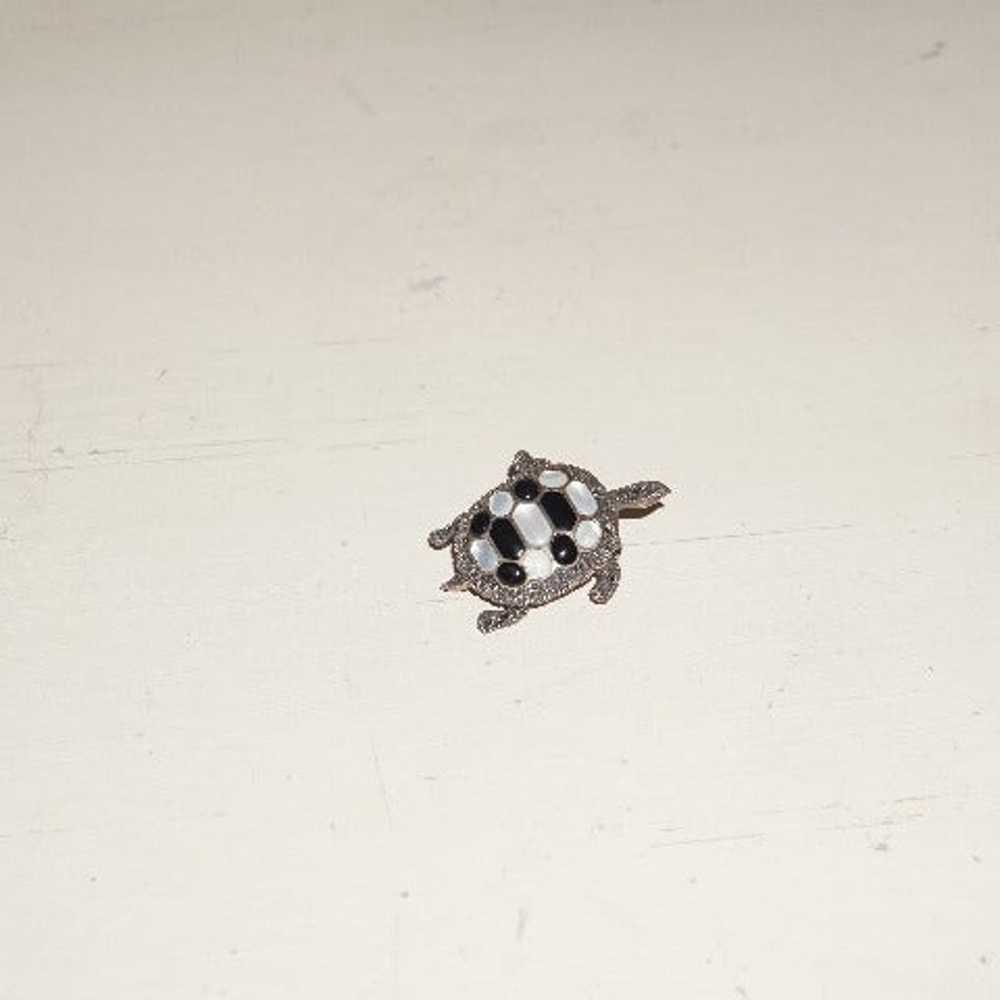 Artistic Turtle Brooch Moving Parts MOP Marcasite… - image 6