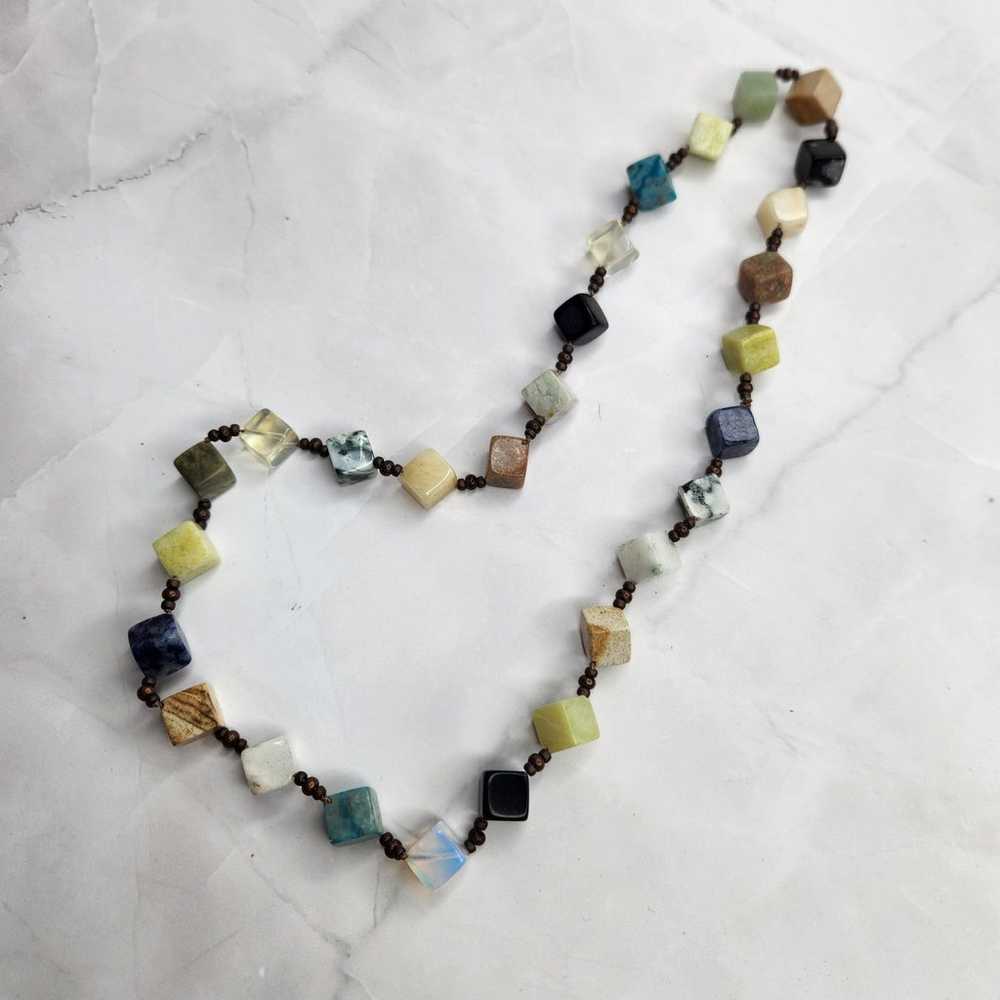 Vintage Box Beads Semi Precious Stones Necklace R… - image 7