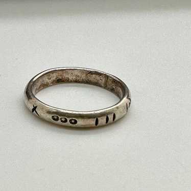 Vintage silver ring with hieroglyphics - image 1