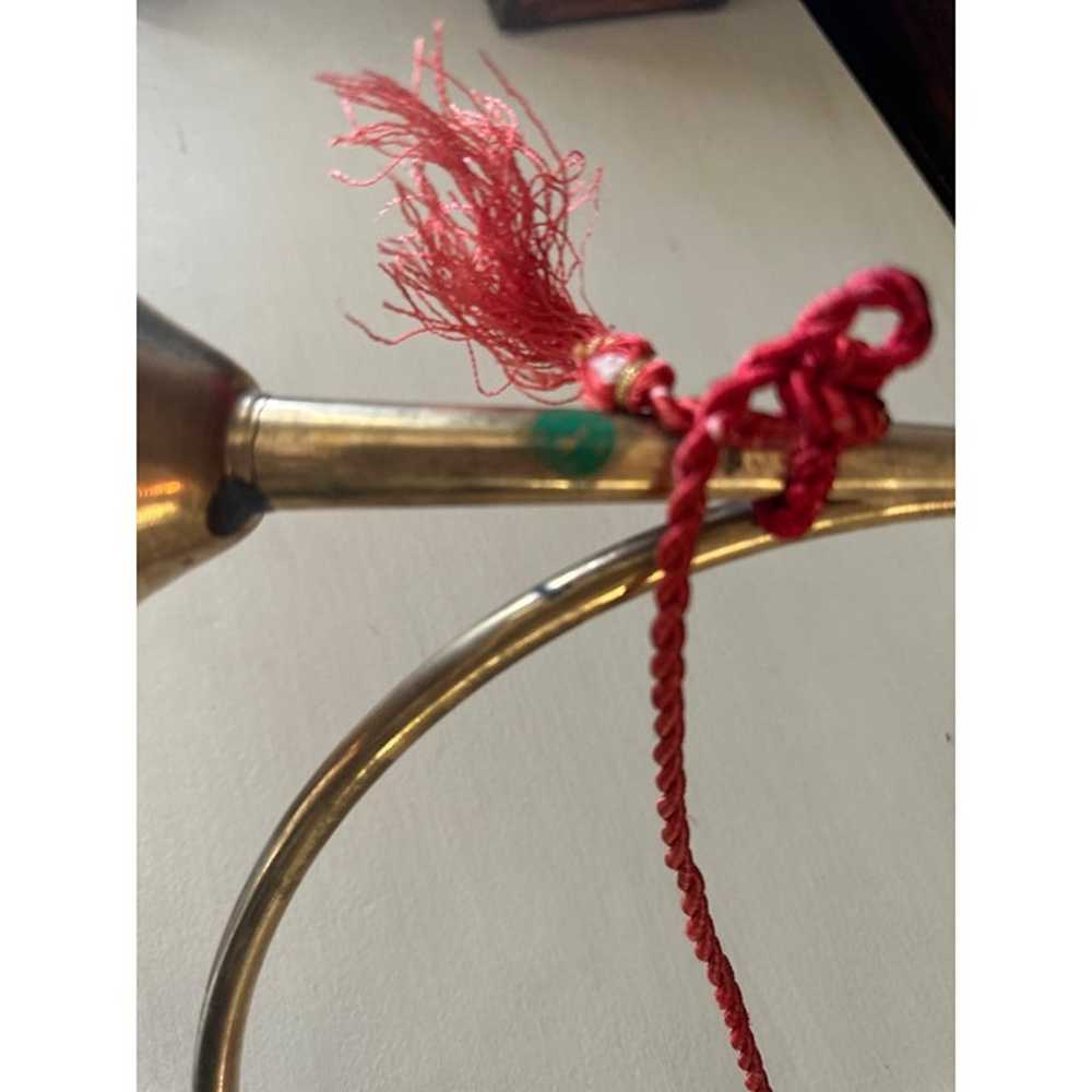 3 Vintage round brass french horn- decorative bra… - image 11
