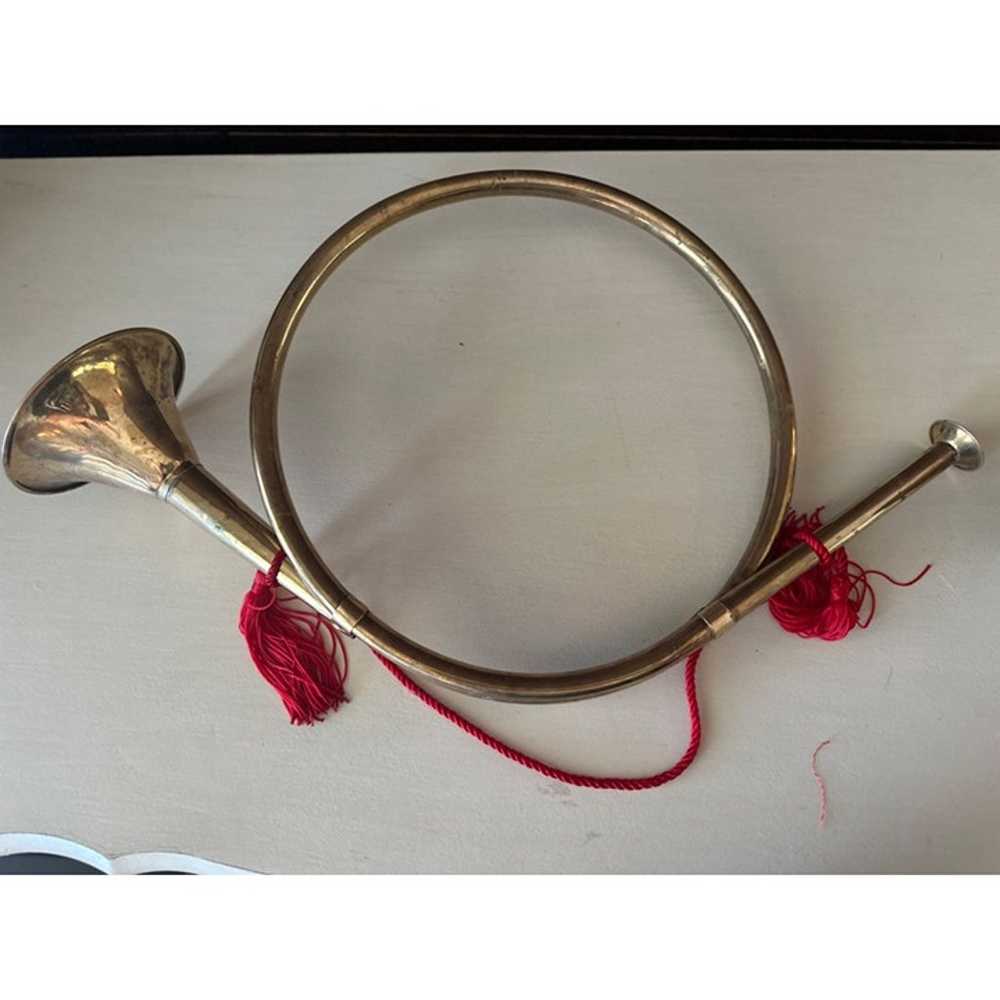 3 Vintage round brass french horn- decorative bra… - image 5