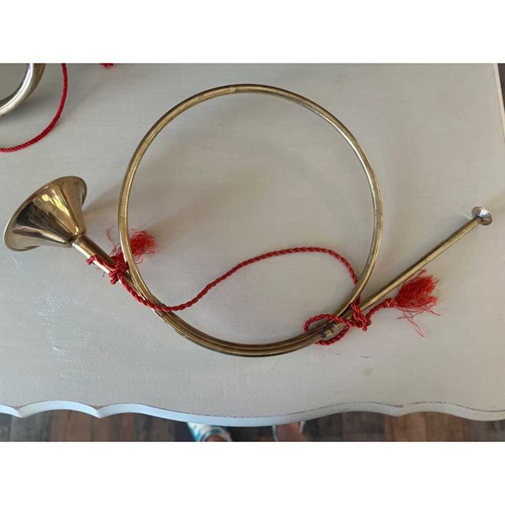 3 Vintage round brass french horn- decorative bra… - image 6