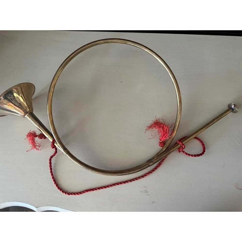 3 Vintage round brass french horn- decorative bra… - image 8