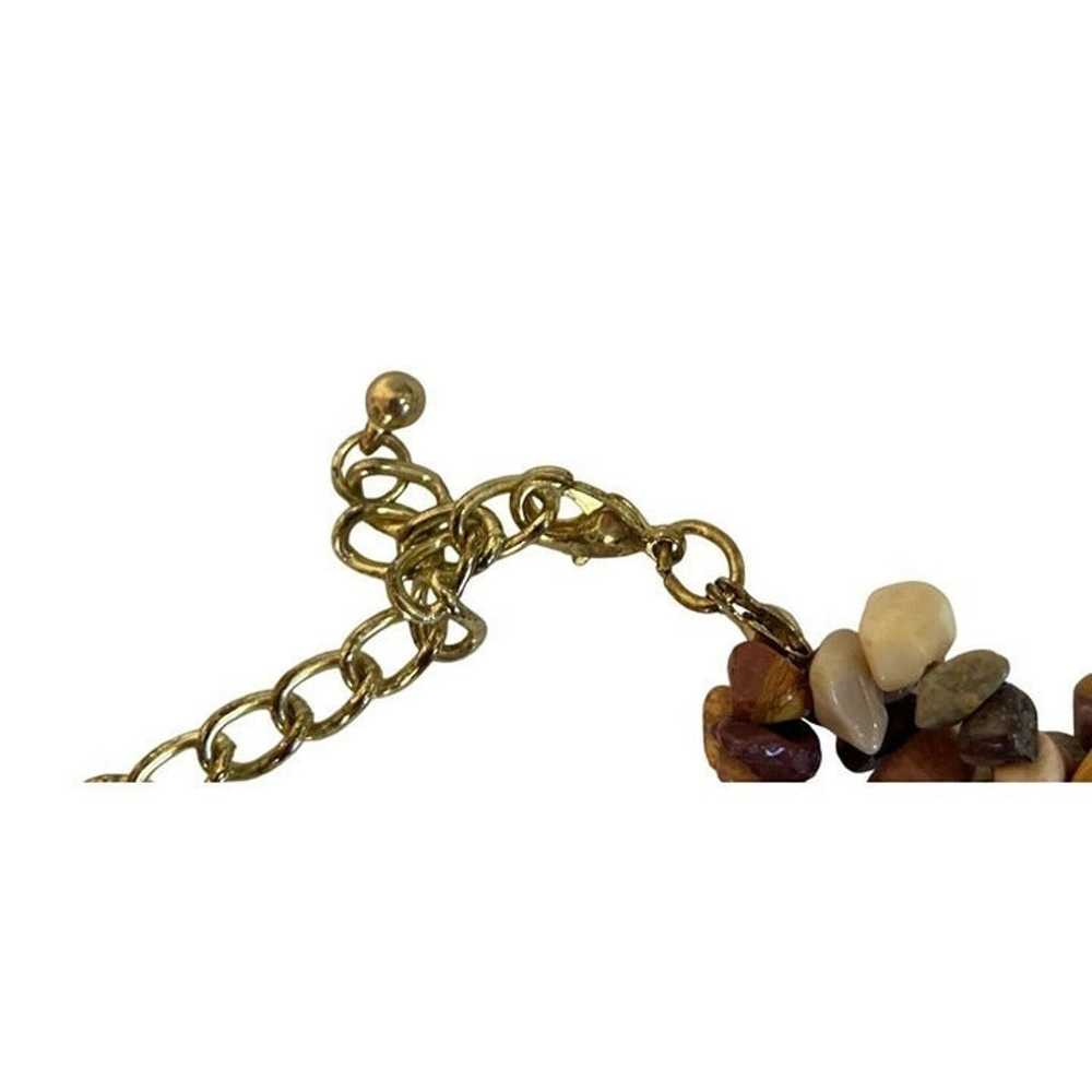 Necklace Vintage 3 Strand Semi Precious Stones Ea… - image 4