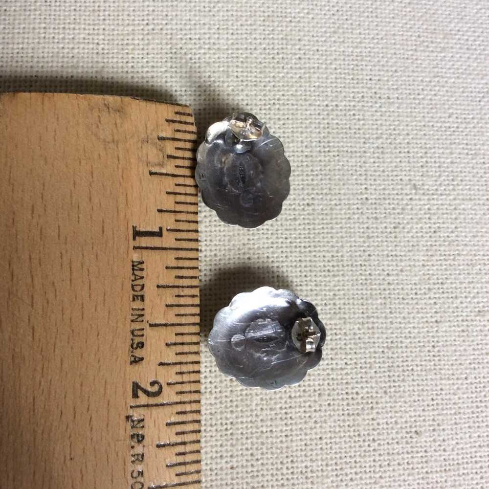 SS Malachite Concho Post Earrings - image 4