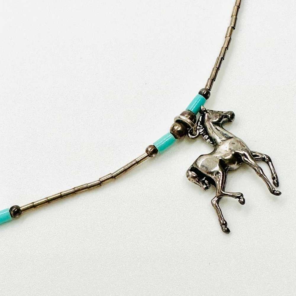 Southwestern Liquid Silver Horse Pendant Necklace - image 11