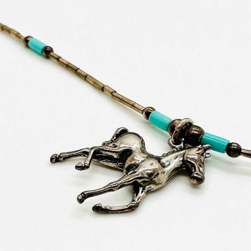 Southwestern Liquid Silver Horse Pendant Necklace - image 9