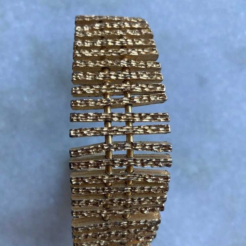 Vintage Gold Tone Brass Cuff Bracelet - image 2