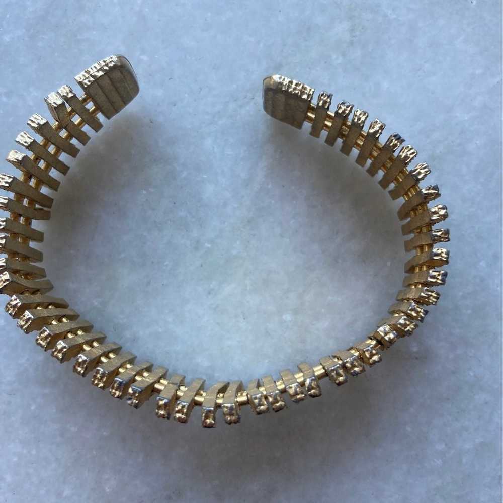 Vintage Gold Tone Brass Cuff Bracelet - image 4