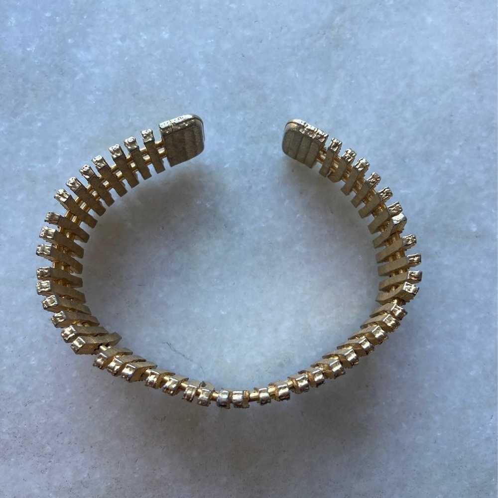 Vintage Gold Tone Brass Cuff Bracelet - image 5