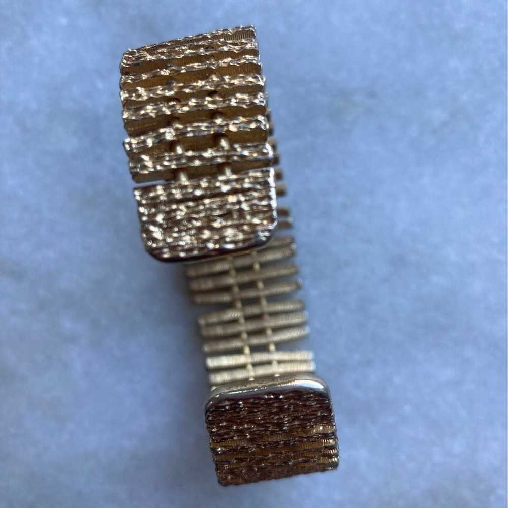 Vintage Gold Tone Brass Cuff Bracelet - image 6