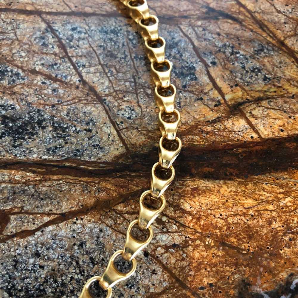 Vintage Anne Klein unique matte gold necklace - image 4