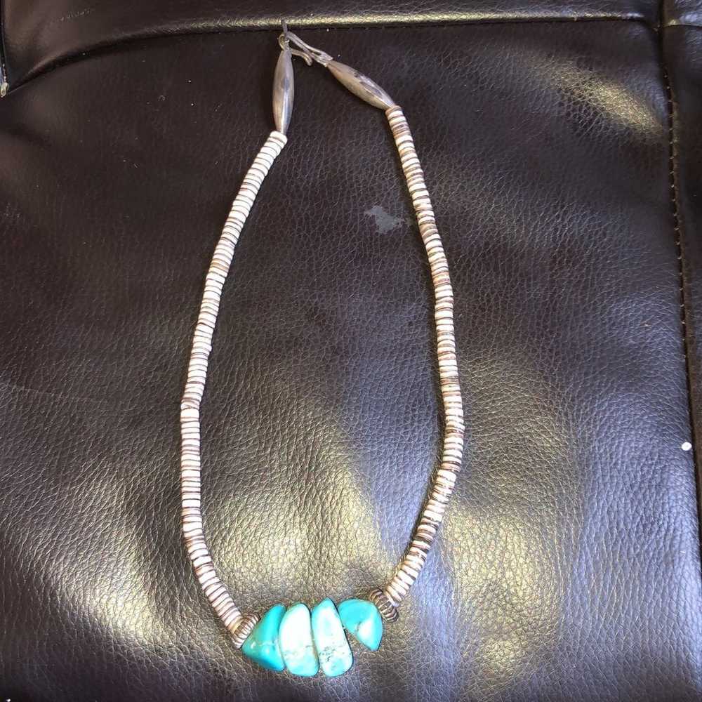 Turquoise and Heishi Necklace - image 2