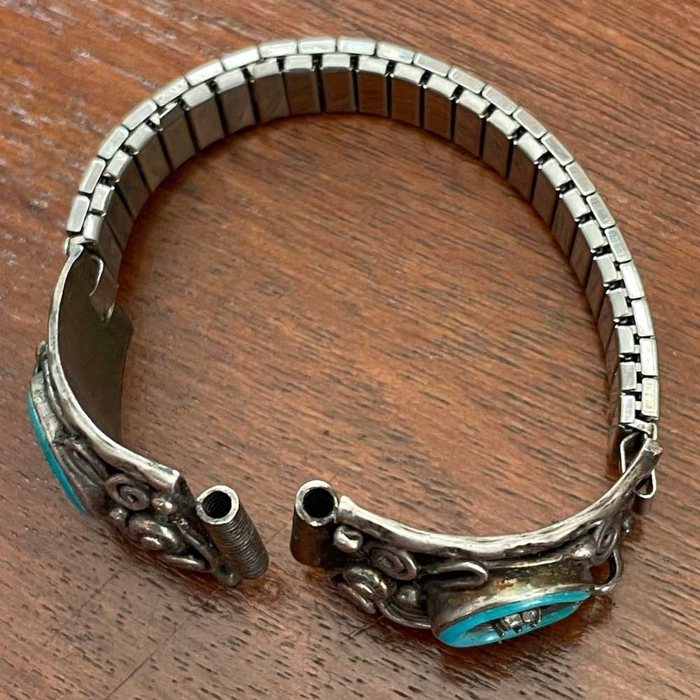 Sterling Silver 925 Turquoise Watch Band - image 3