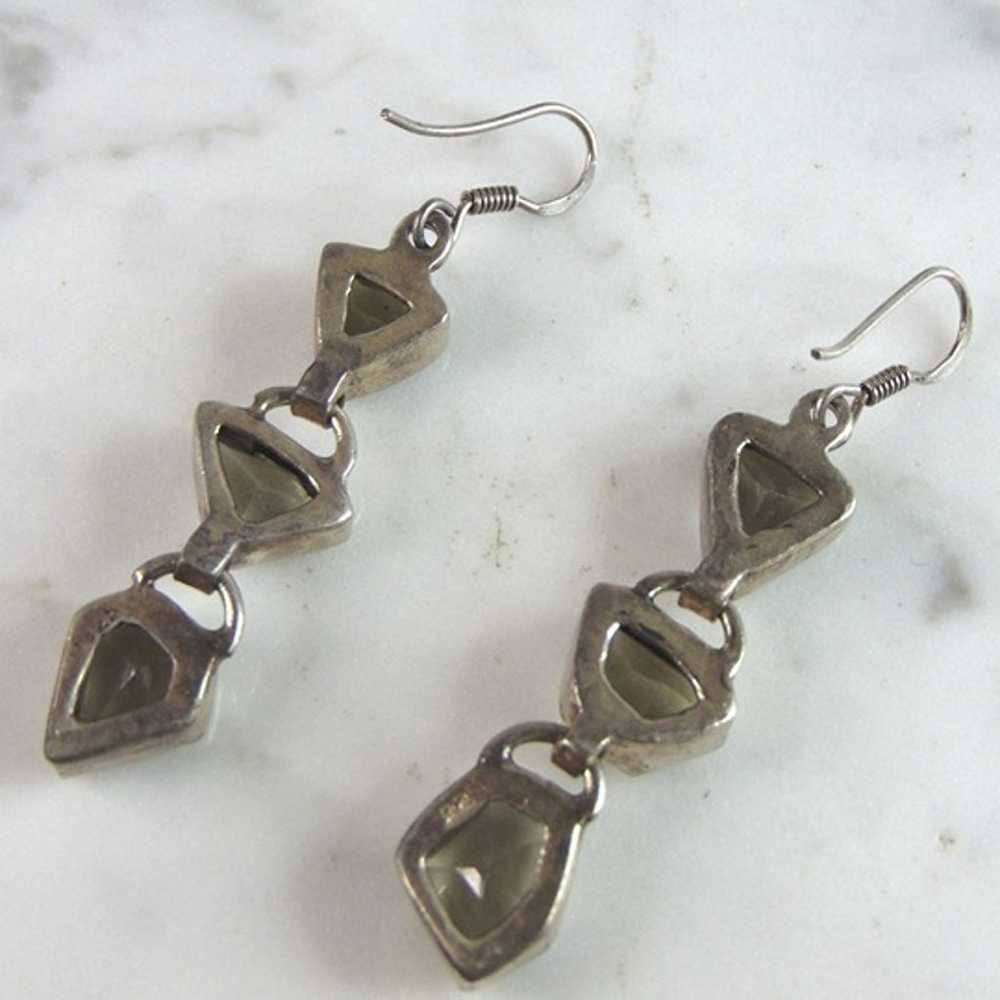 Womens Sterling Silver Modernist Earrings 11.4g E… - image 3