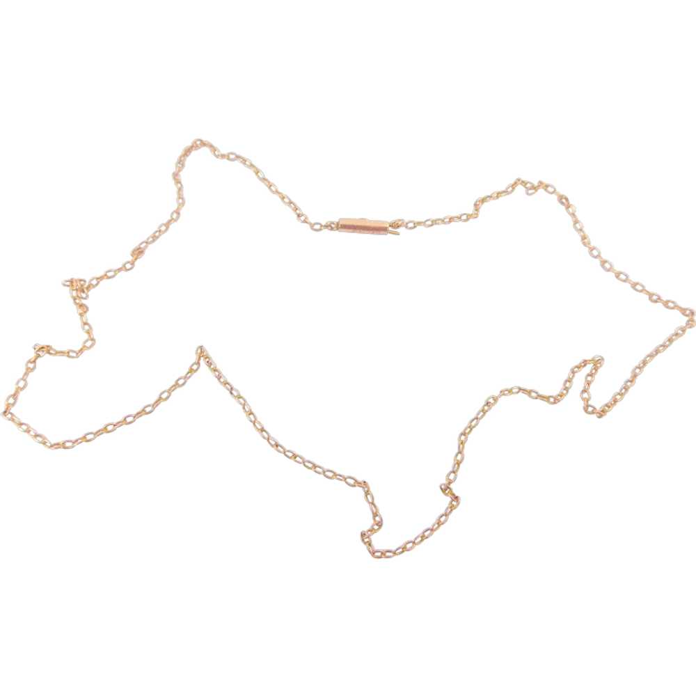 Antique EDWARDIAN 9ct Rose Gold Chain Necklace BA… - image 1