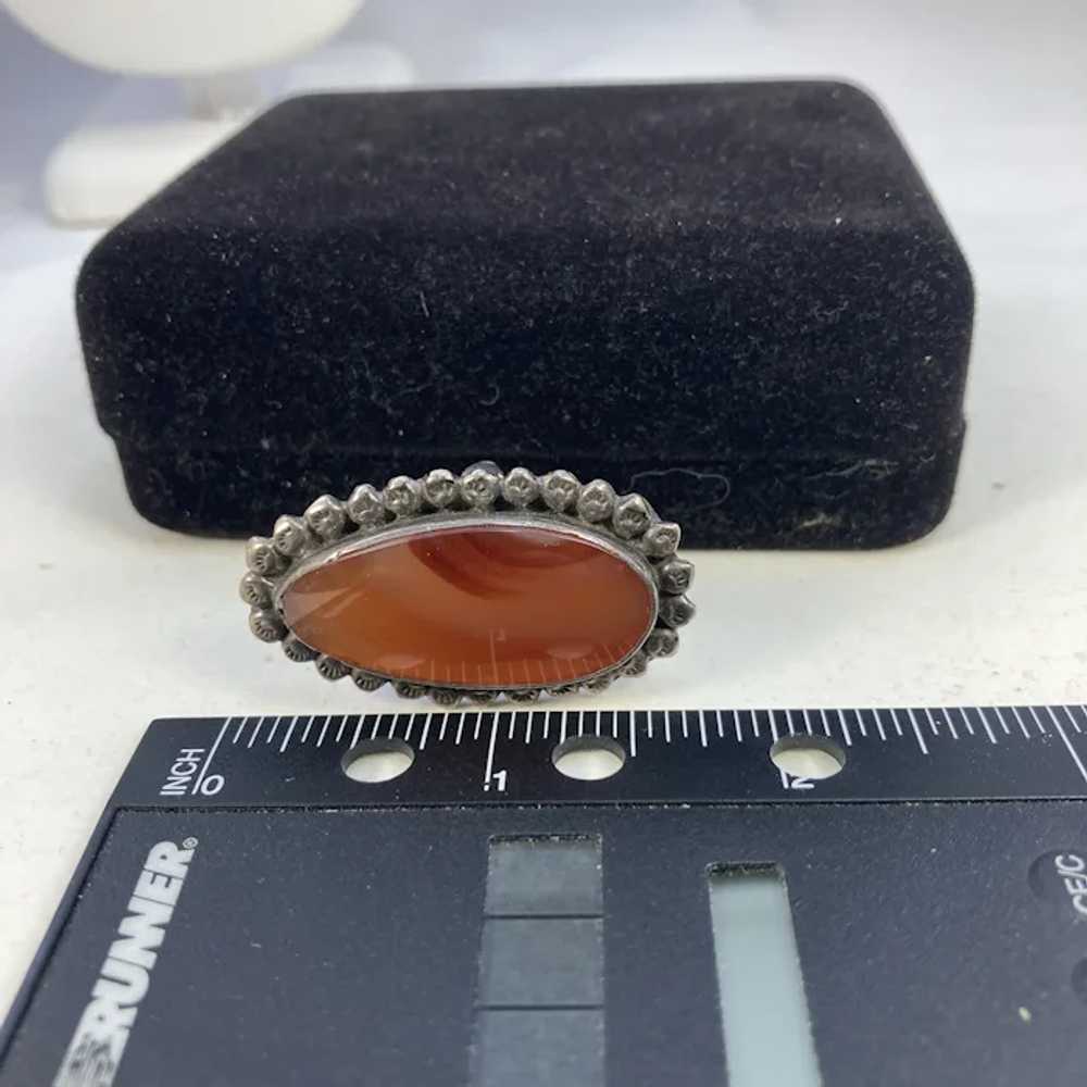 Southwest Sterling Ring with Large Agate - image 4