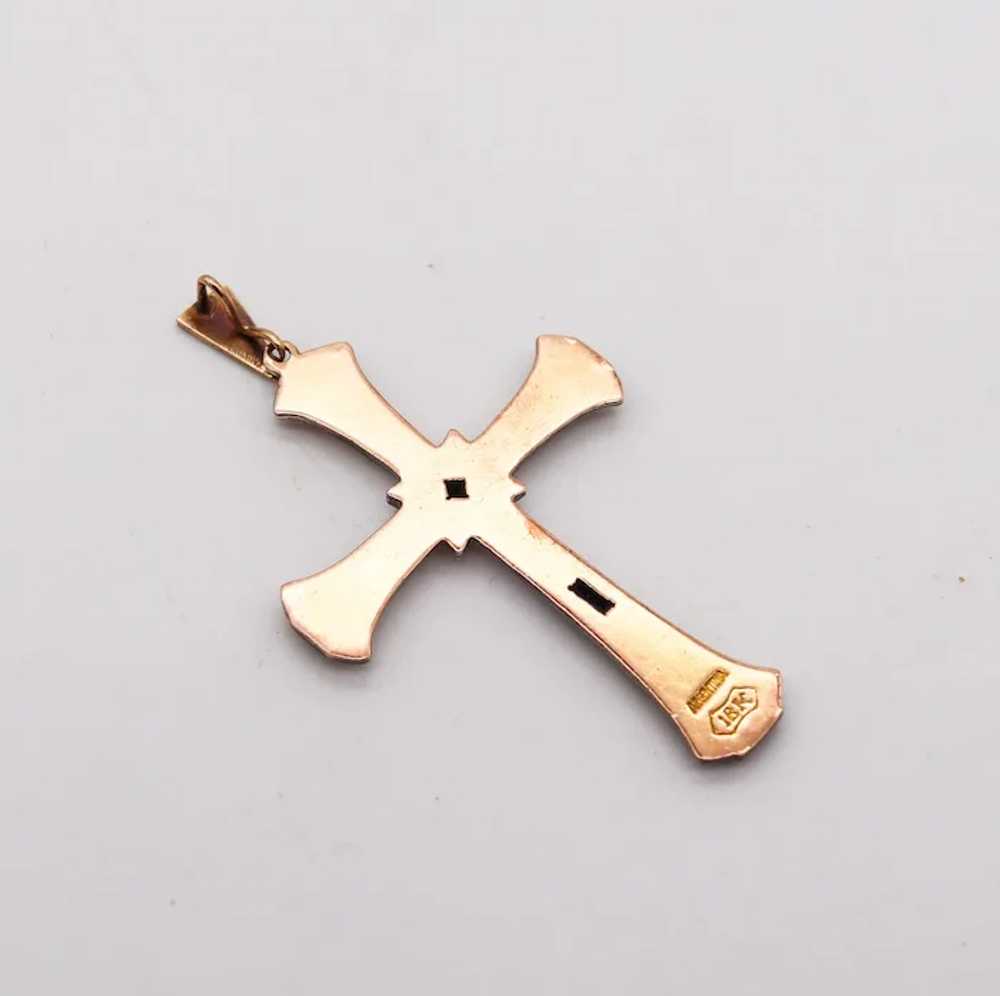 Edwardian 1905 Belle Epoque Cross In 14Kt Gold Wi… - image 5