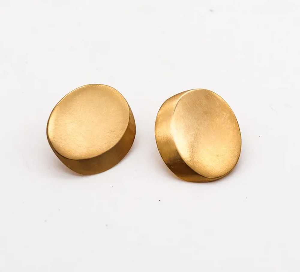 Claude Chavent Paris Geometric Oval Earrings In S… - image 3