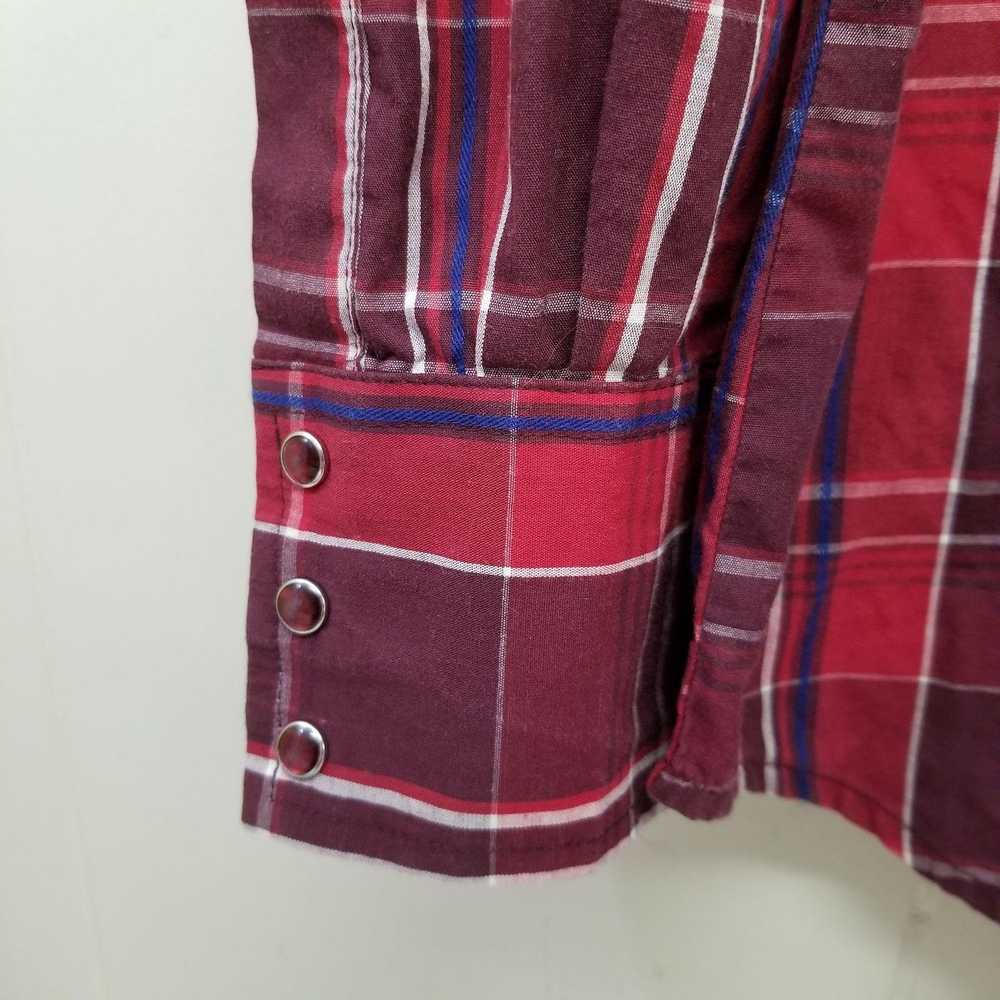 Wrangler Wranglers Red Plaid Pearl Snap L Shirt W… - image 2