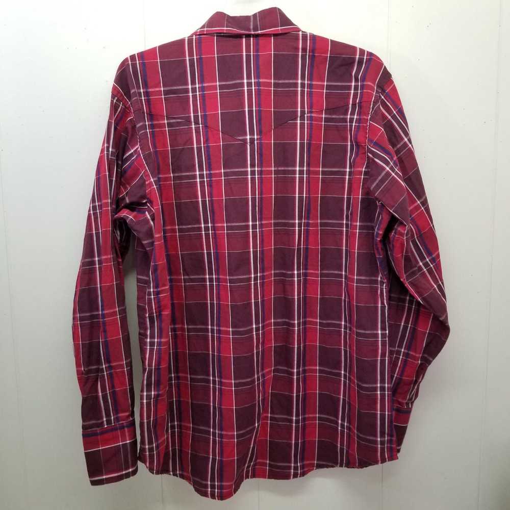 Wrangler Wranglers Red Plaid Pearl Snap L Shirt W… - image 3