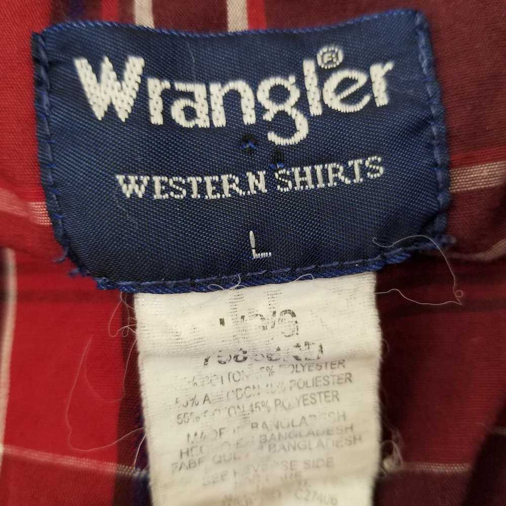 Wrangler Wranglers Red Plaid Pearl Snap L Shirt W… - image 4