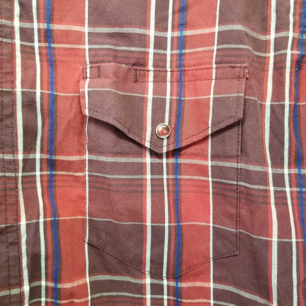 Wrangler Wranglers Red Plaid Pearl Snap L Shirt W… - image 5