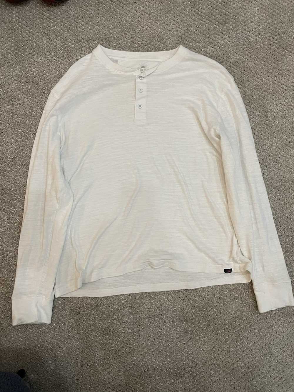 Faherty Faherty white long sleeve Henley Tee - image 1