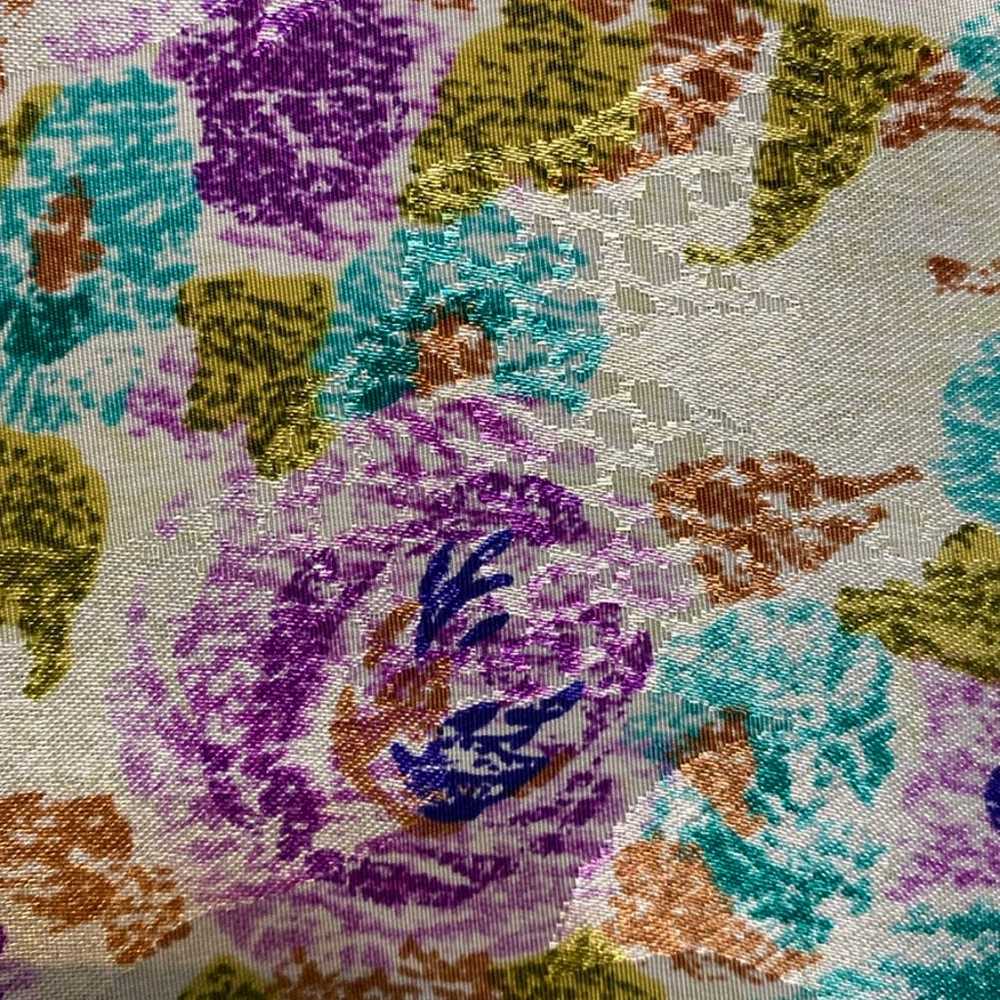 Vintage Michelle Stuart Purple/Blue floral blouse… - image 7