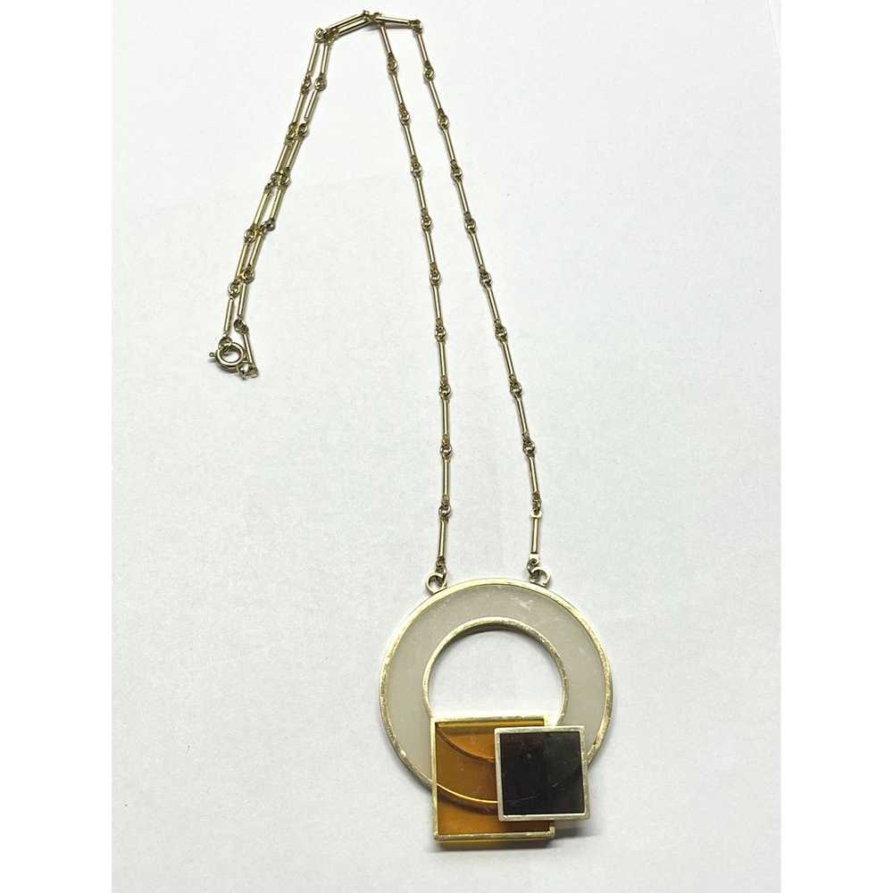 Vintage Vintage MCM Mod Lucite Pendant Necklace - image 1