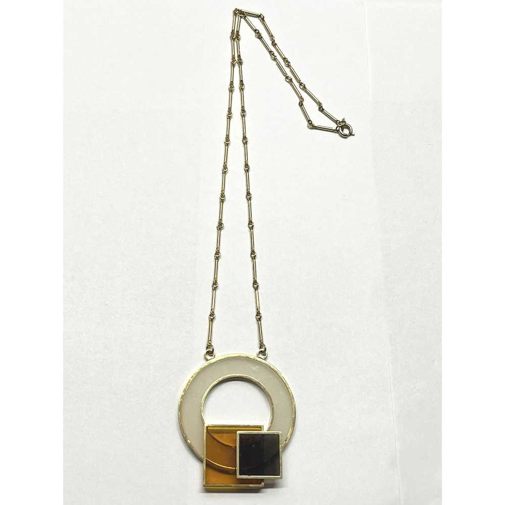 Vintage Vintage MCM Mod Lucite Pendant Necklace - image 2