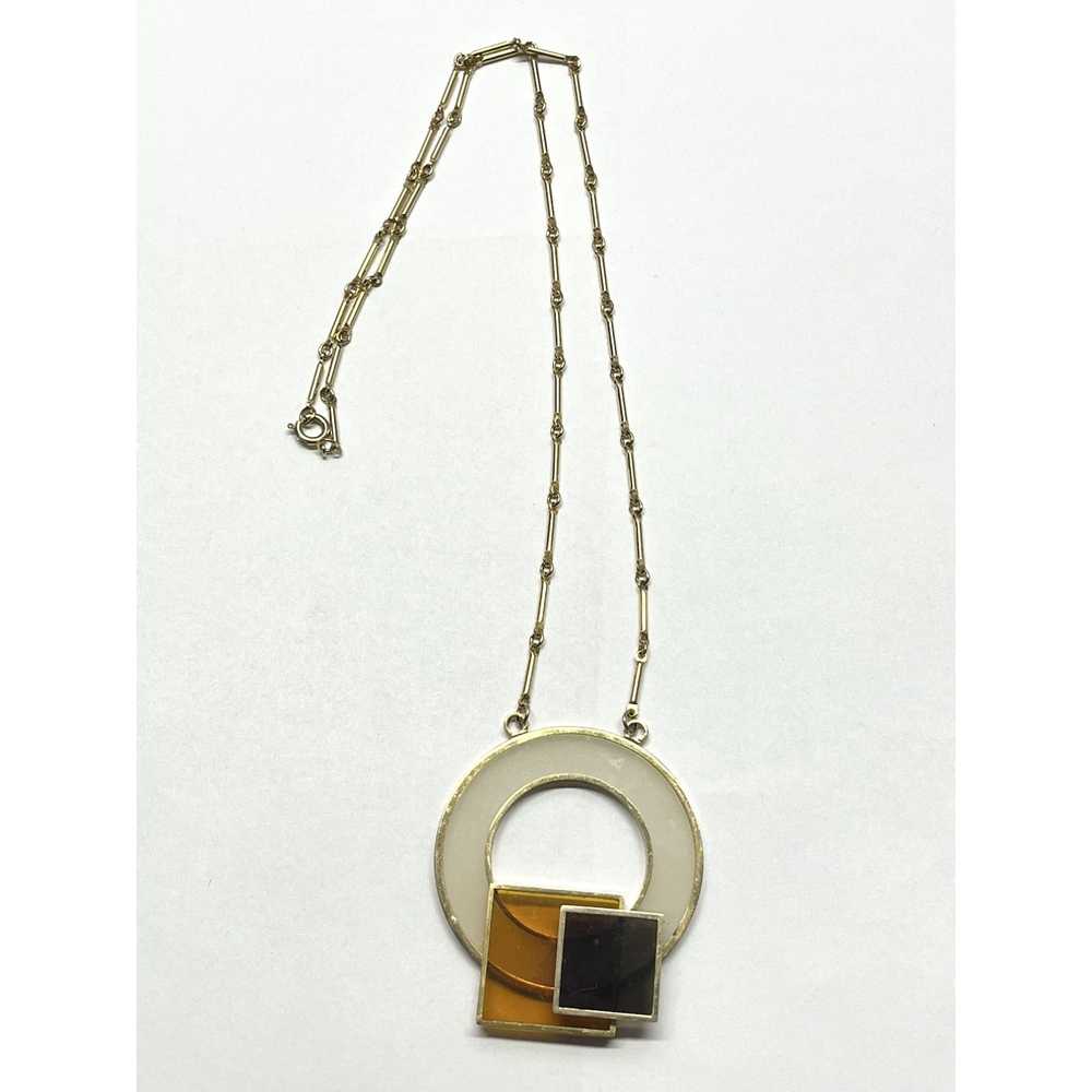 Vintage Vintage MCM Mod Lucite Pendant Necklace - image 3