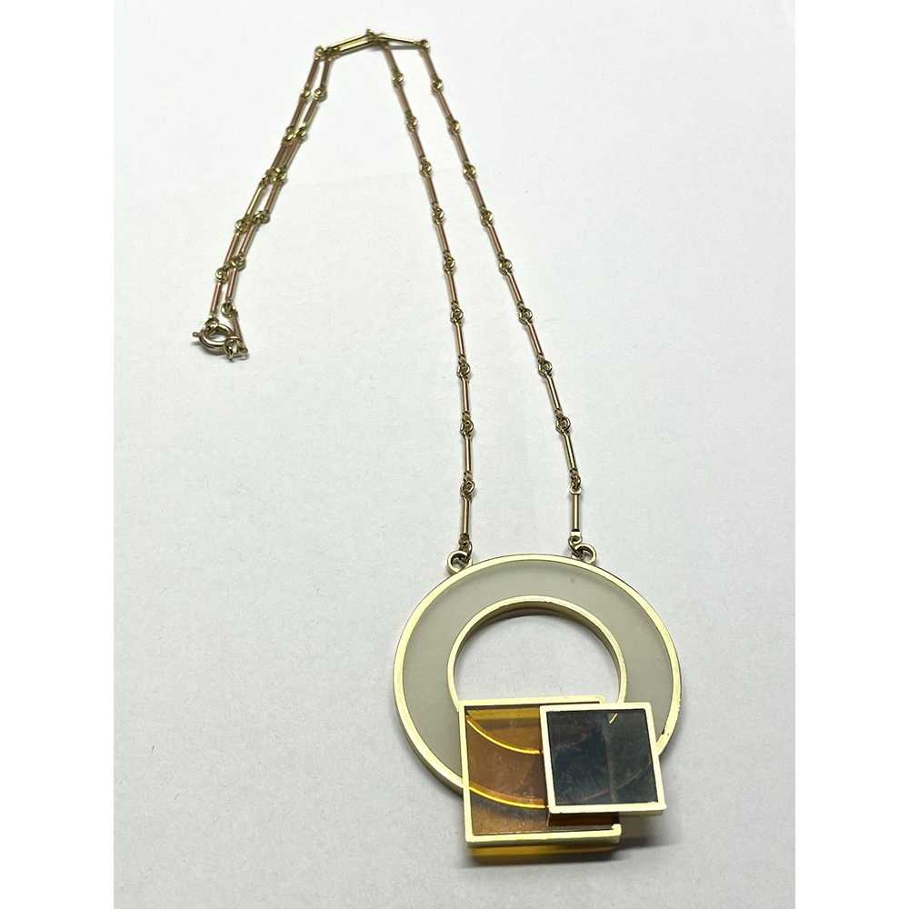 Vintage Vintage MCM Mod Lucite Pendant Necklace - image 4