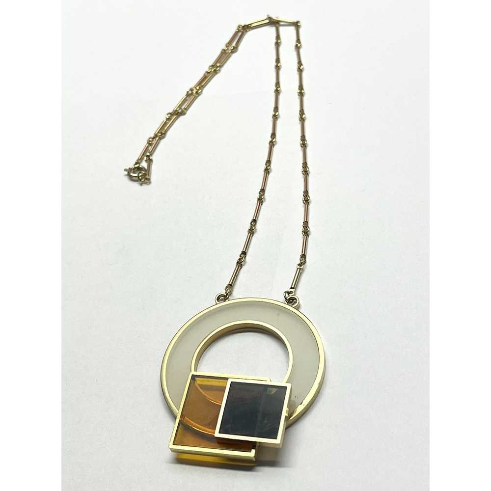 Vintage Vintage MCM Mod Lucite Pendant Necklace - image 5