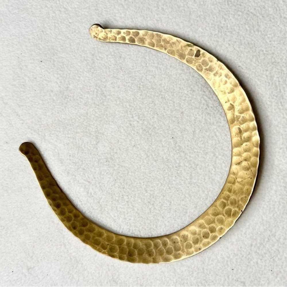 Vintage Hammered Brass Necklace - image 2