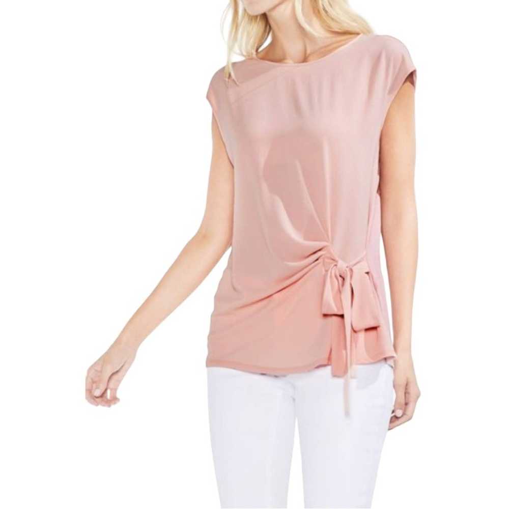 Vince Camuto Vince Camuto Pink Tie Front Blouse S… - image 1