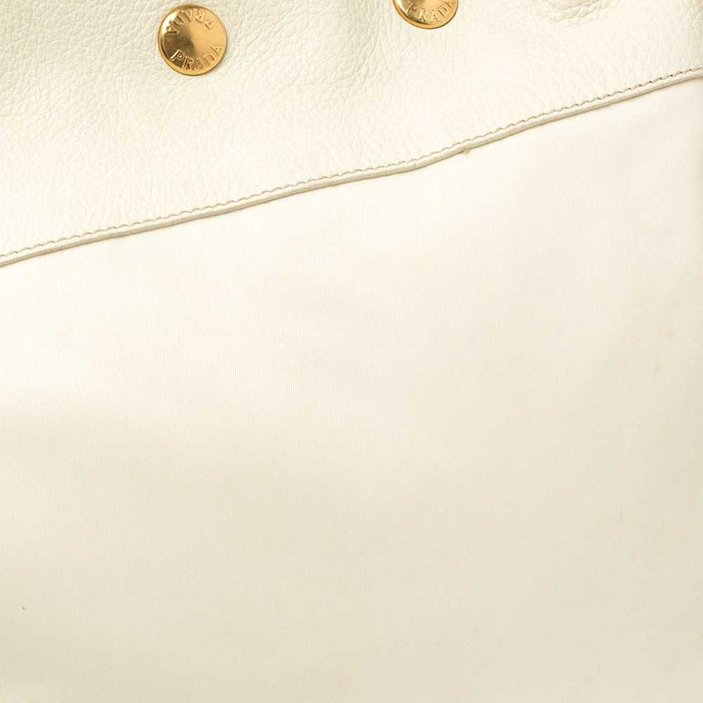 Prada Prada White Nylon and Leather Braided Handl… - image 7