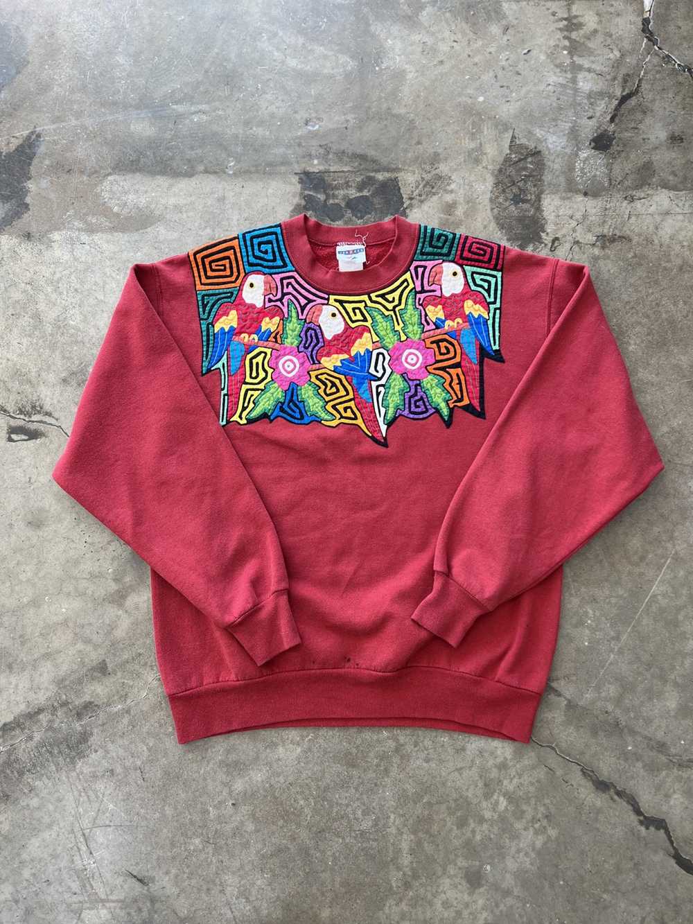 Vintage Vintage Parrot Sweatshirt art sz. Large - image 2