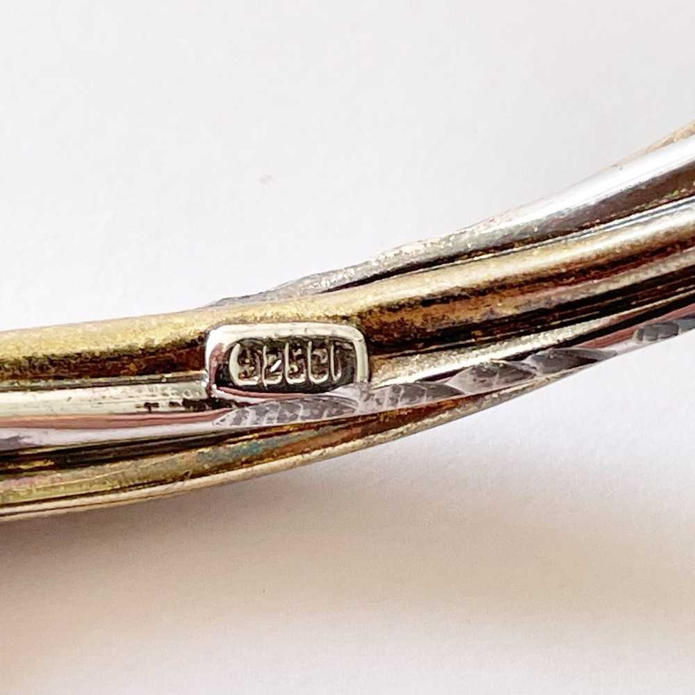 Sterling silver and vermeil hinged bangle bracele… - image 4