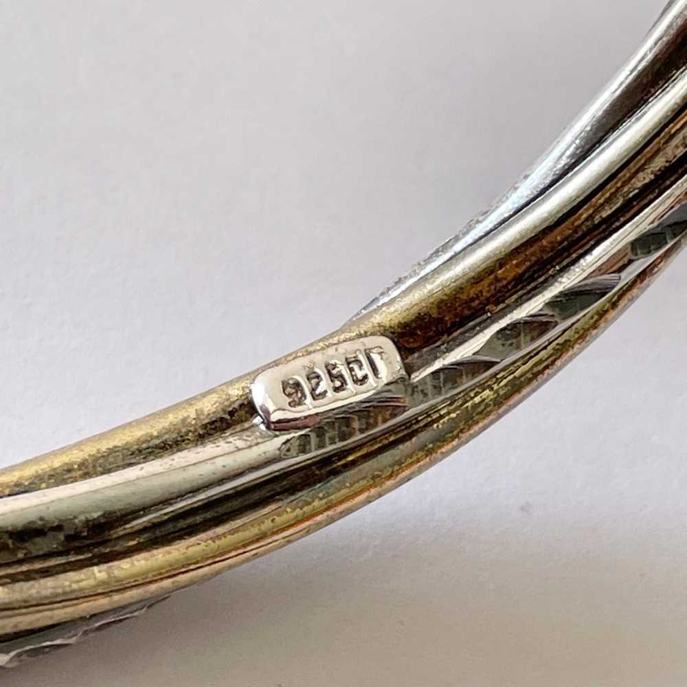 Sterling silver and vermeil hinged bangle bracele… - image 5