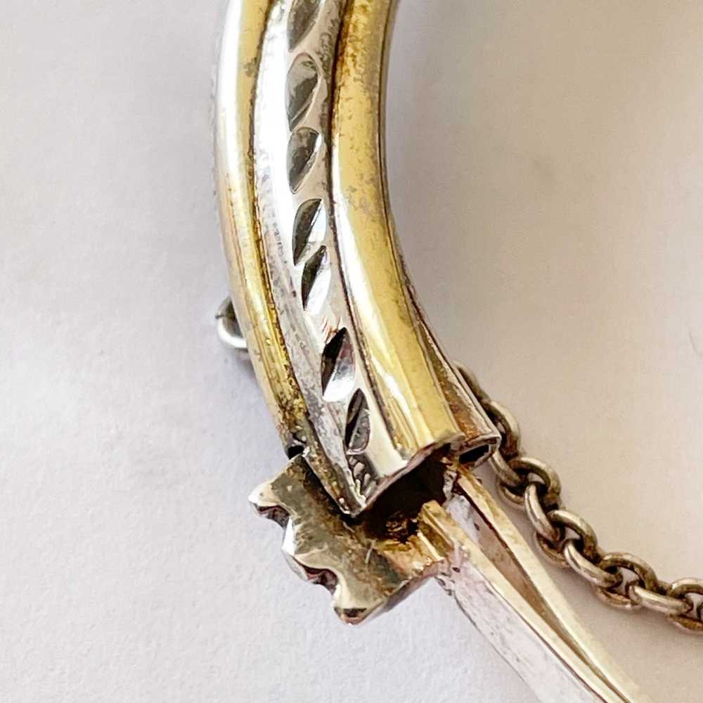 Sterling silver and vermeil hinged bangle bracele… - image 6