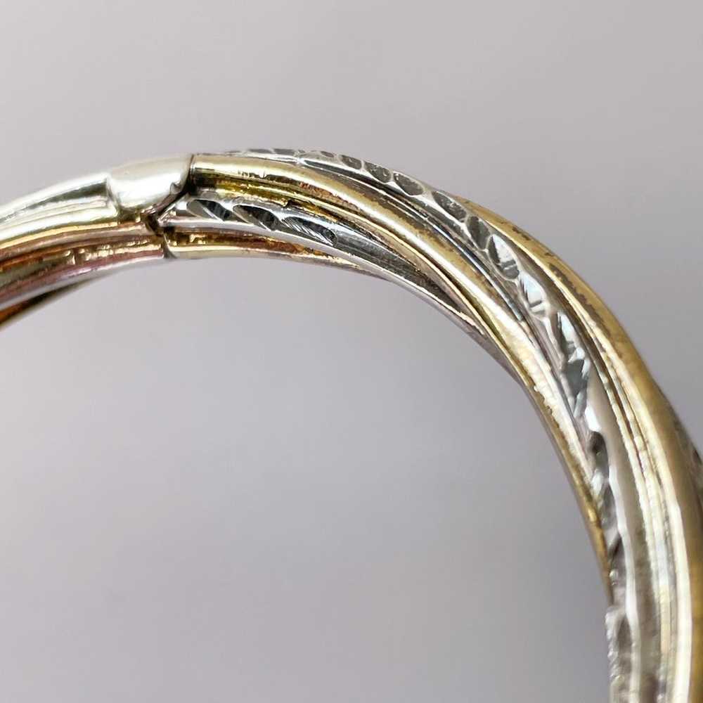 Sterling silver and vermeil hinged bangle bracele… - image 9