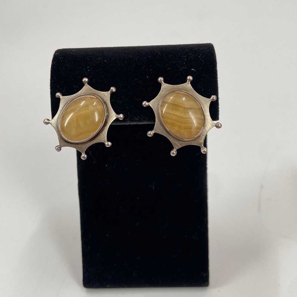 Vintage Native American made Calcite Sterling sil… - image 1