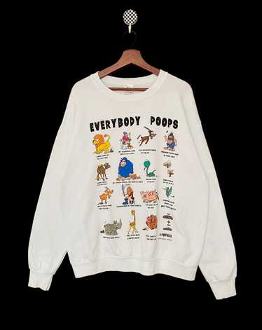 DELTA USA Made 90's FIFTY-FIFTY Print Sweatshirt L White