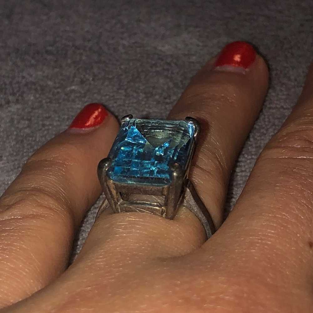 Genuine Sky Blue Topaz and Sterling Ring - image 2