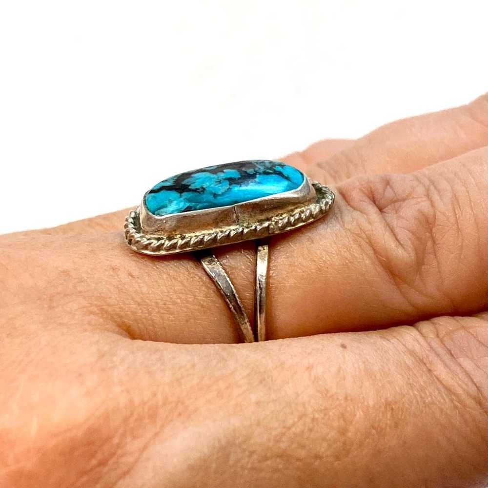Vintage Native American Old Pawn Turquoise Ring - image 2