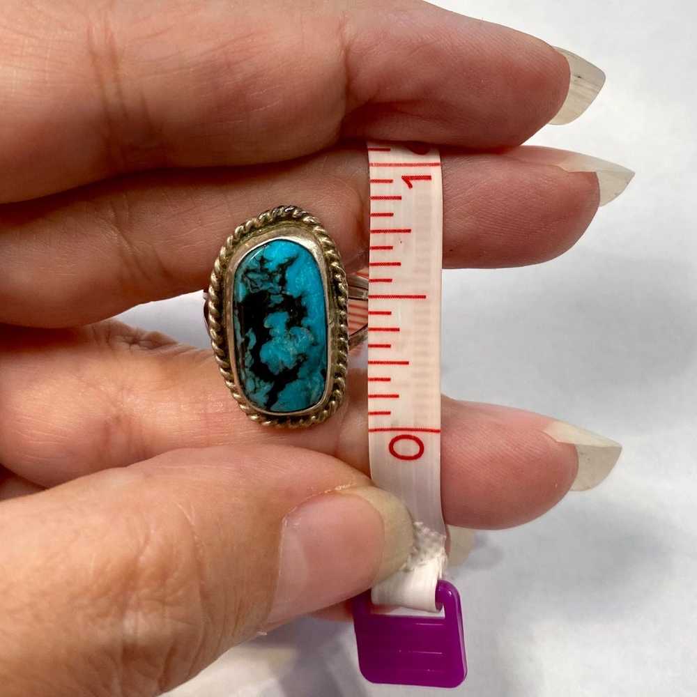 Vintage Native American Old Pawn Turquoise Ring - image 4