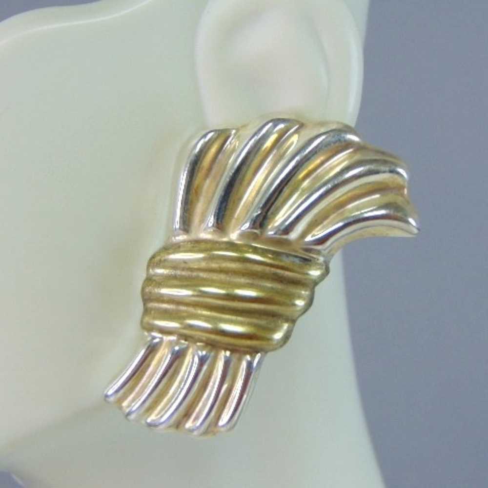 Womens Sterling Silver Modernist Earrings E2049 - image 1